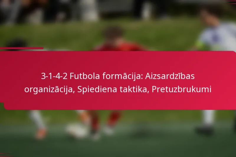 3-1-4-2 Futbola formācija: Aizsardzības organizācija, Spiediena taktika, Pretuzbrukumi