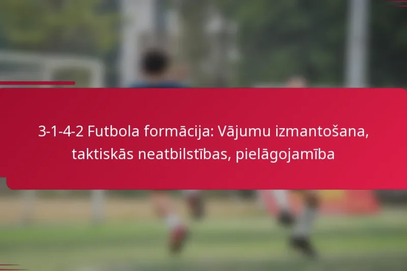 3-1-4-2 Futbola formācija: Vājumu izmantošana, taktiskās neatbilstības, pielāgojamība