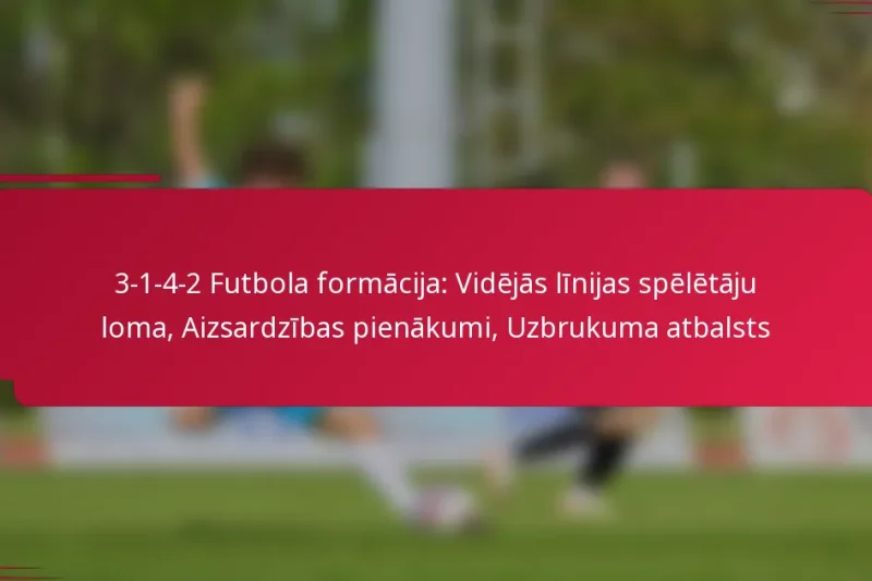 3-1-4-2 Futbola formācija: Vidējās līnijas spēlētāju loma, Aizsardzības pienākumi, Uzbrukuma atbalsts