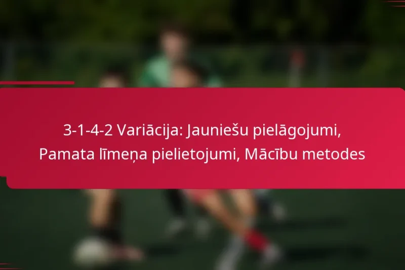 3-1-4-2 Variācija: Jauniešu pielāgojumi, Pamata līmeņa pielietojumi, Mācību metodes