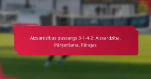 Read more about the article Aizsardzības pussargs 3-1-4-2: Aizsardzība, Pārķeršana, Pārejas