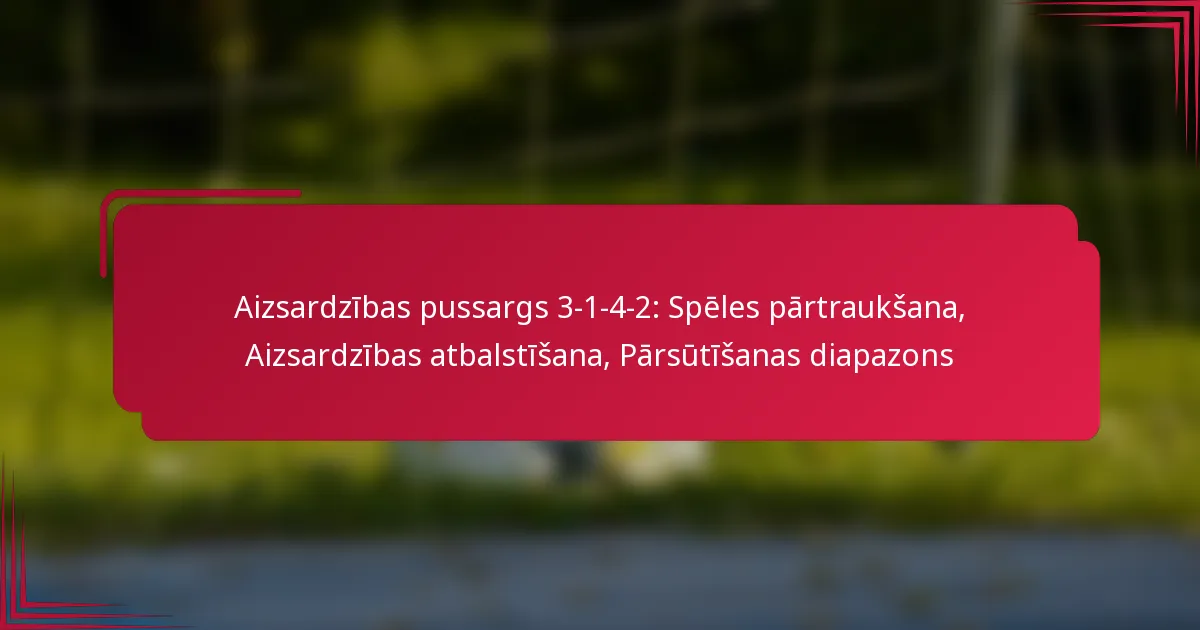 You are currently viewing Aizsardzības pussargs 3-1-4-2: Spēles pārtraukšana, Aizsardzības atbalstīšana, Pārsūtīšanas diapazons