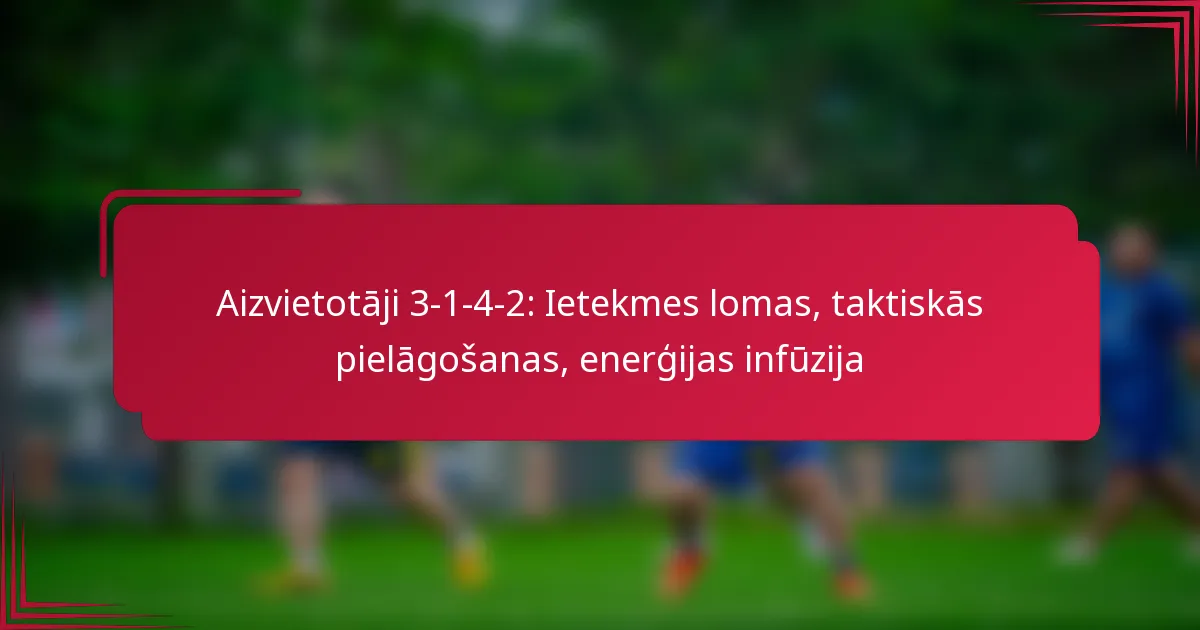 You are currently viewing Aizvietotāji 3-1-4-2: Ietekmes lomas, taktiskās pielāgošanas, enerģijas infūzija
