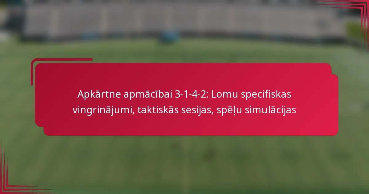 You are currently viewing Apkārtne apmācībai 3-1-4-2: Lomu specifiskas vingrinājumi, taktiskās sesijas, spēļu simulācijas