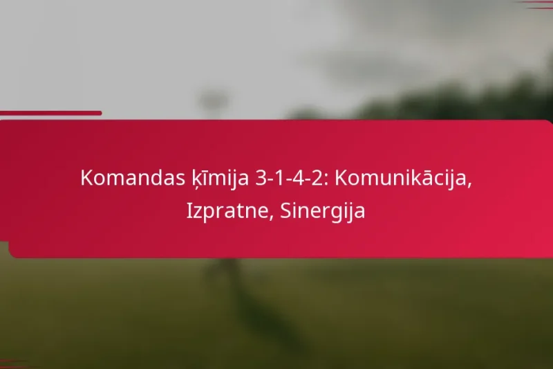 Komandas ķīmija 3-1-4-2: Komunikācija, Izpratne, Sinergija