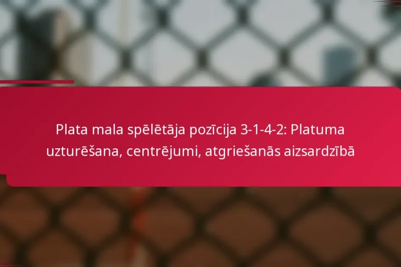Plata mala spēlētāja pozīcija 3-1-4-2: Platuma uzturēšana, centrējumi, atgriešanās aizsardzībā