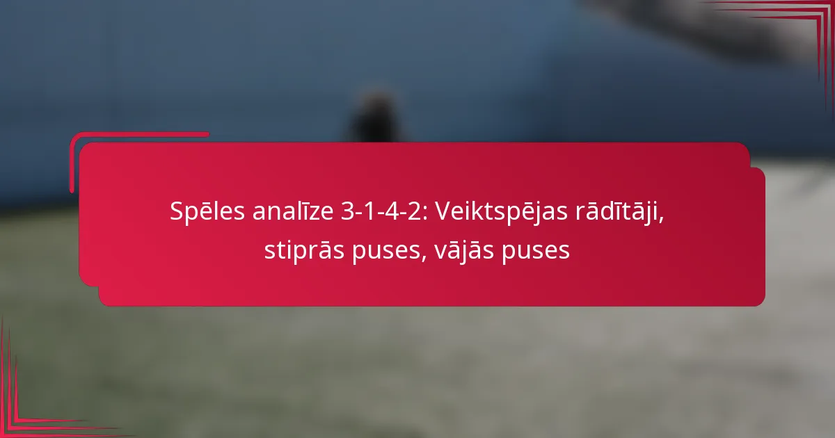 You are currently viewing Spēles analīze 3-1-4-2: Veiktspējas rādītāji, stiprās puses, vājās puses