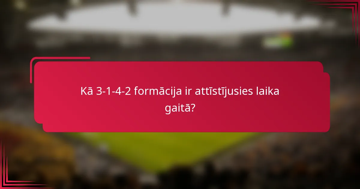 Kā 3-1-4-2 formācija ir attīstījusies laika gaitā?