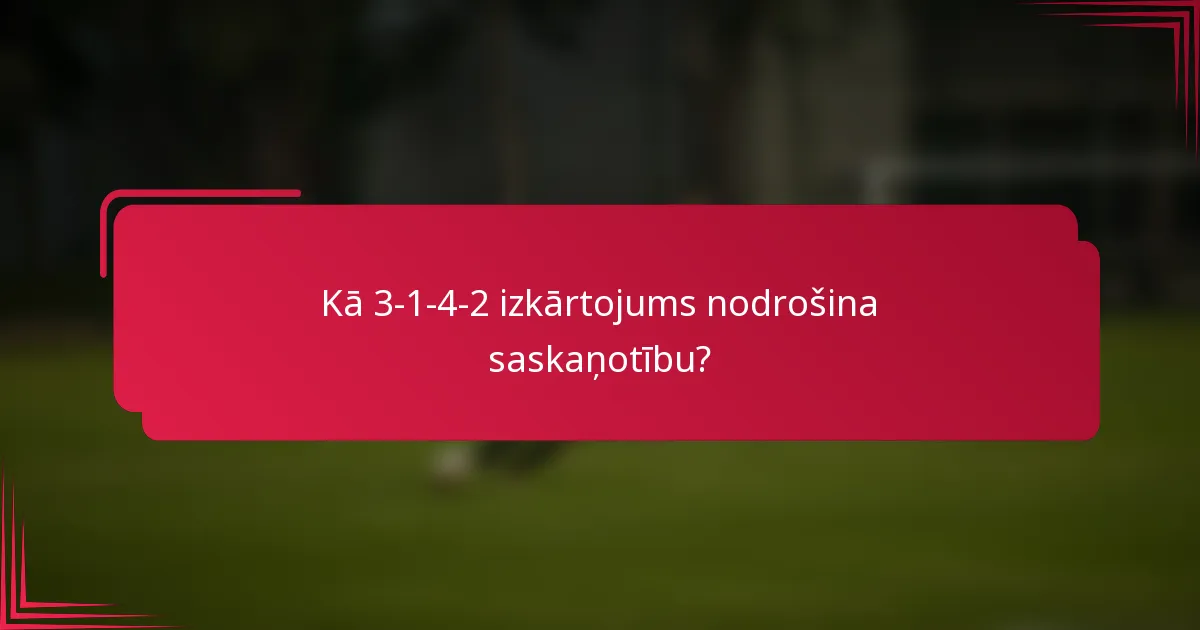 Kā 3-1-4-2 izkārtojums nodrošina saskaņotību?