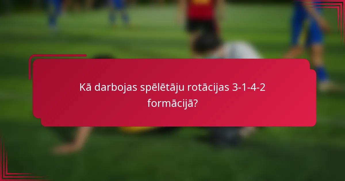 Kā darbojas spēlētāju rotācijas 3-1-4-2 formācijā?