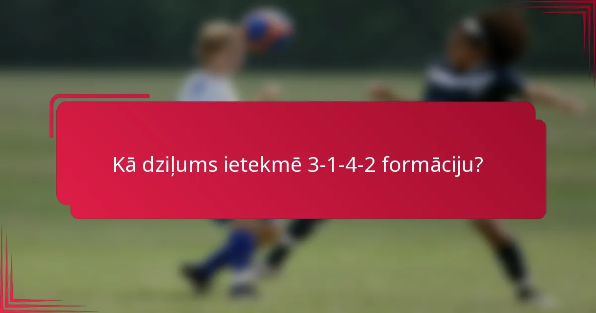 Kā dziļums ietekmē 3-1-4-2 formāciju?
