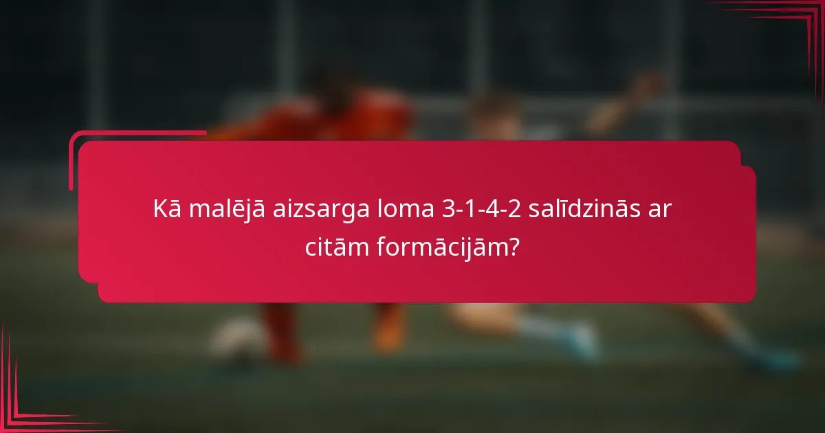 Kā malējā aizsarga loma 3-1-4-2 salīdzinās ar citām formācijām?
