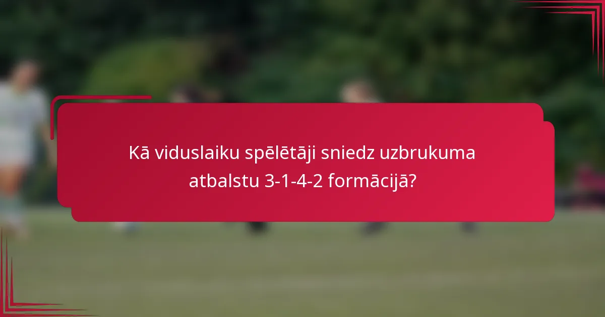 Kā viduslaiku spēlētāji sniedz uzbrukuma atbalstu 3-1-4-2 formācijā?