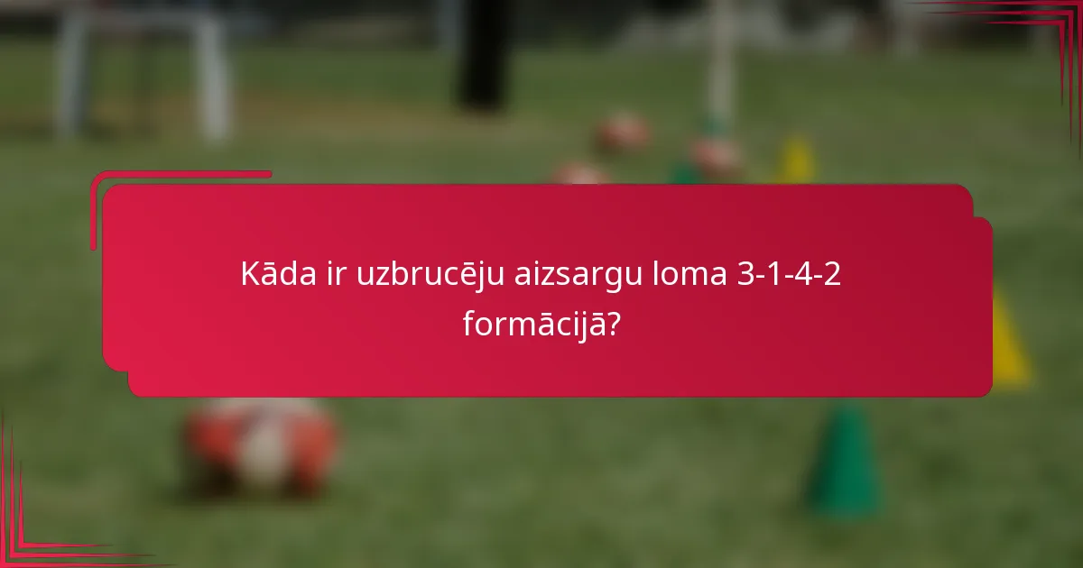 Kāda ir uzbrucēju aizsargu loma 3-1-4-2 formācijā?
