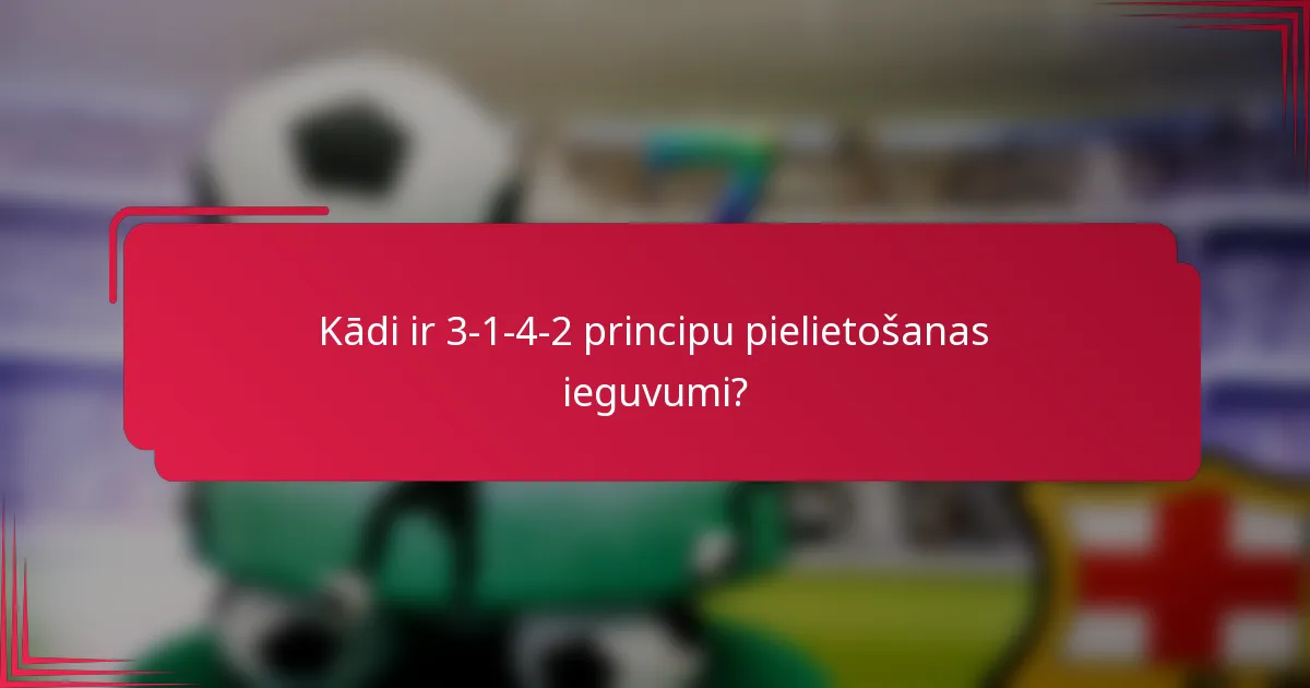 Kādi ir 3-1-4-2 principu pielietošanas ieguvumi?